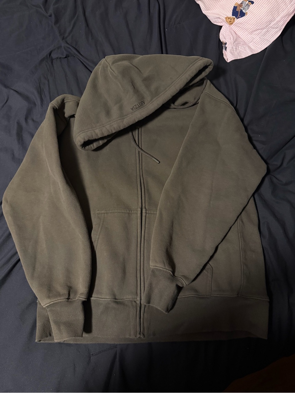 Aritzia Olive Green Lightweight Zip Hoodie Jacket